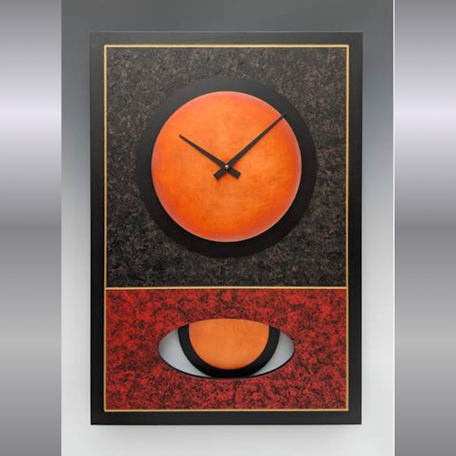 Click to view detail for LL-004 Clock, Walid Red Pendulum 26x18x3 $600